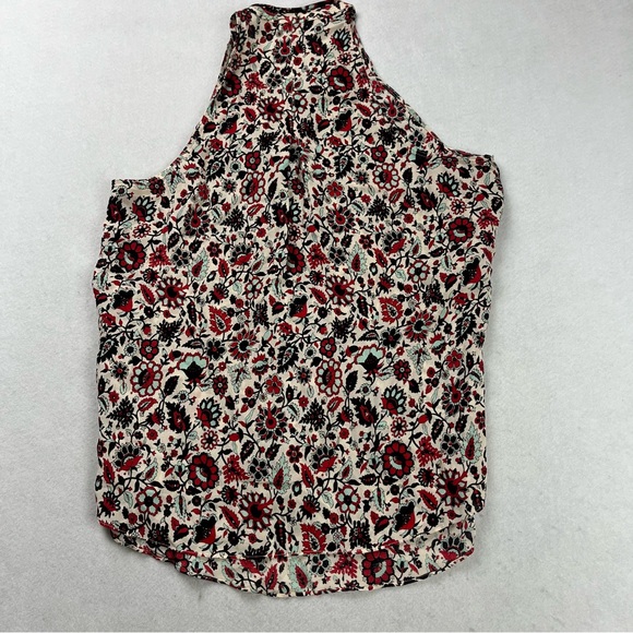 A.L.C. Womens Floral Silk Blouse Top Sleeveless Size 4 NWOT Back Pleat - Picture 7 of 9